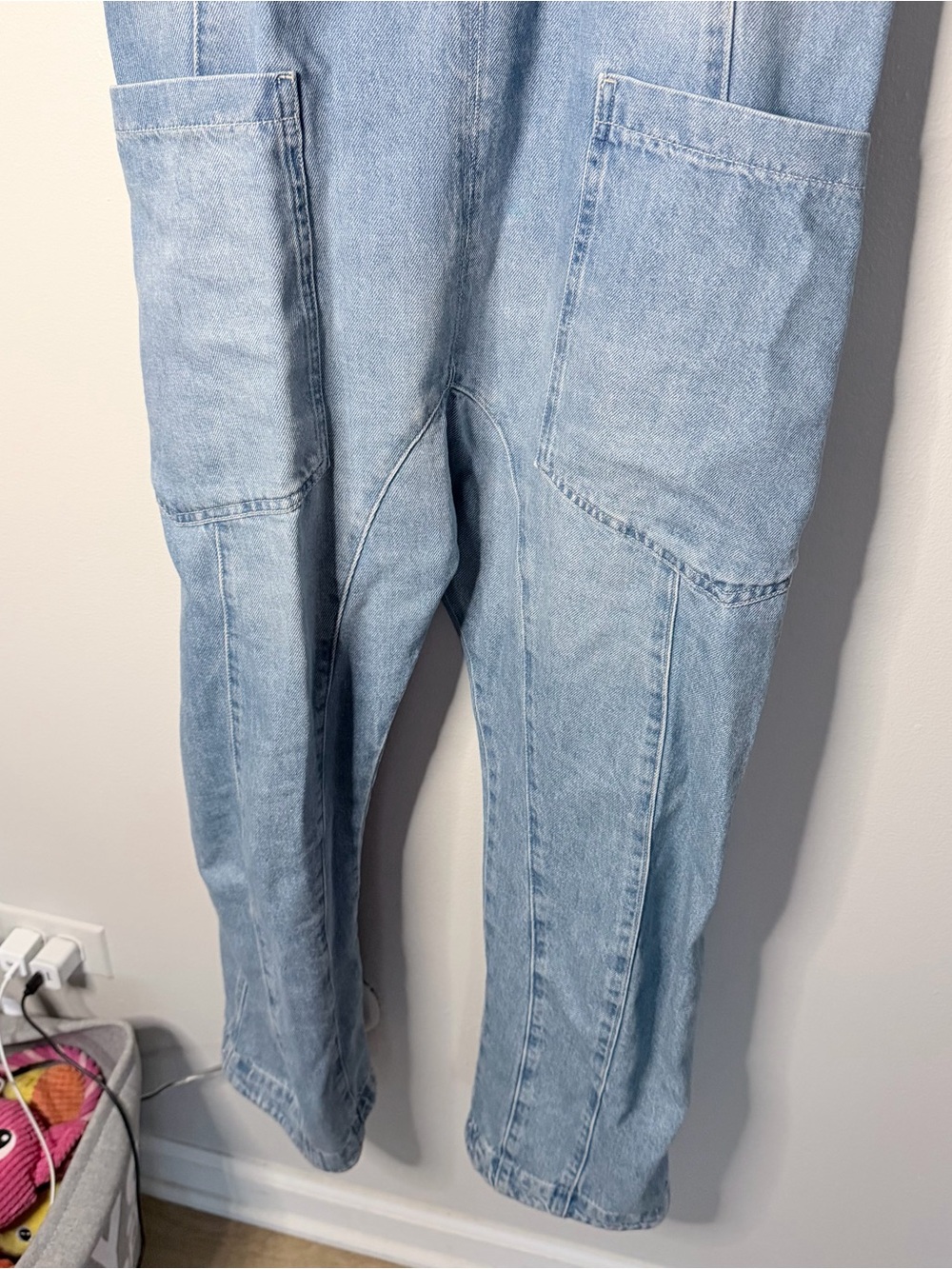 We the Free Light Blue high roller Denim Overalls - Picture 3 of 6